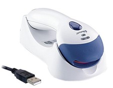 Funk Barcodescanner Metrologic Voyager 9535 Bluetooth mit USB Ladestation weiss