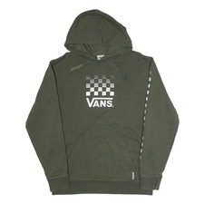 VANS Herren Grün Hoodie M Baumwollmischung Pullover Schachbrettmuster Skatewear