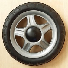 Rad 17,5 cm ø -Stärke 3,5 cm Kunststoff grau schwarz für Achse 8 mm ø