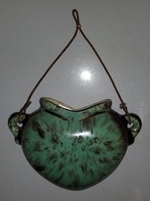 Schöne Alte Keramik Wandvase Vase Kordel 50er 60er Jahre Steingut Vintage