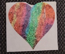 ❤️❤️SANDYLION Originalabschnitt großes, buntes Glitzerherz 90er Jahre❤️❤️