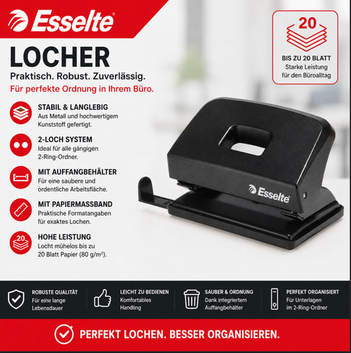 Esselte locher fach - locher, 2-fach