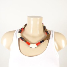 MARNI AT H&M Kette Chain Halskette Statement Schwarz Rot Weiß Braun