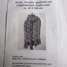 Strickanleitung Schal mit eingehäkeltem Zopfmuster  - nur Anleitung keine Wolle