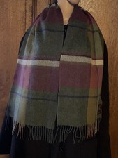 Vintage 100% Kashmir Unisex  Schal Kariert mit Fransen Warm weich