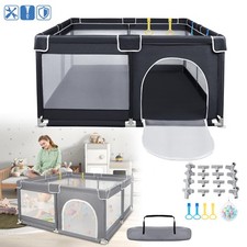 Faltbar Laufgitter Kinder Laufstall Absperrgitter Spielstall mit 50x Ozeanbällen