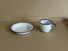 Uraltes Emaille Tasse & Teller