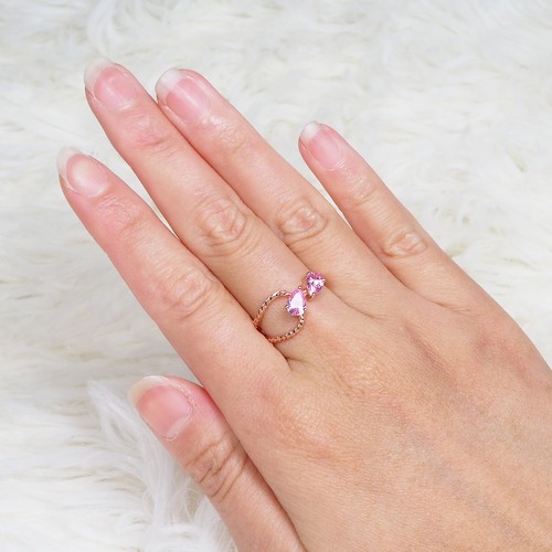 Doppel birne rose - birne, saphir