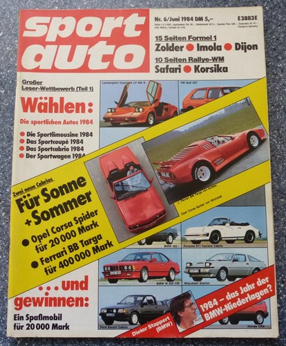 Sport auto 1984 jahre - auto, 6/1984