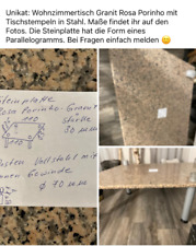 Couchtisch Granit Rosa Porinho Stahl Unikat