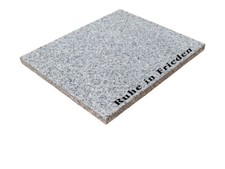 Granitplatte 60x50x3 cm grau "RUHE IN FRIEDEN" Urnengrab Grabmal Grabstein