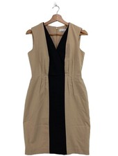 CALVIN KLEIN Cocktailkleid Damen Kleid Gr. DE 38 sandbraun-schwarz Party-Look
