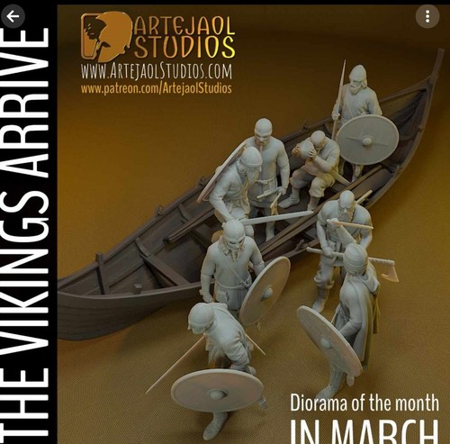 Vikings arrive diorama scene - arrive,