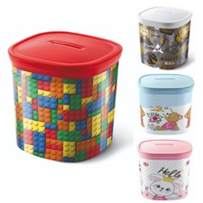 Spardose aus Kunststoff Kinder Geldspardose Sparschwein verschließbarer Deckel