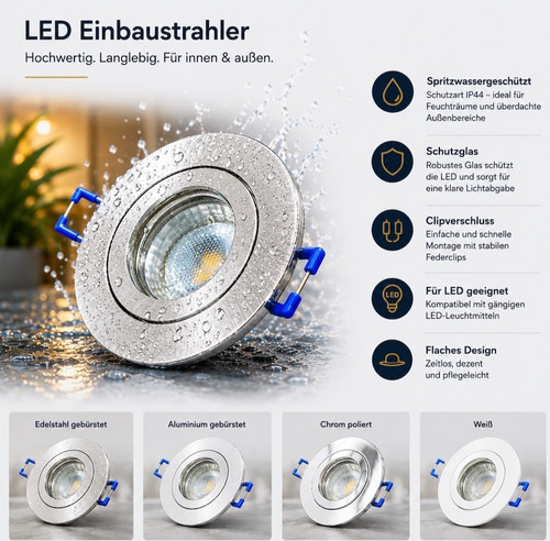 Led einbaustrahler 12v ip44 - 12v,