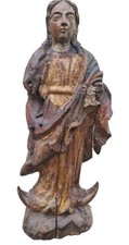 Barock Madonna Maria Gotik Heiligenfigur Kirche Antik Holz Skulptur Geschnitzt 