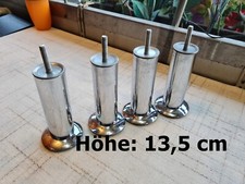 4x Couchfüße Verchromt Sofafüße Möbelbeine Möbelfüße Tischbeine Metall H: 13,5cm