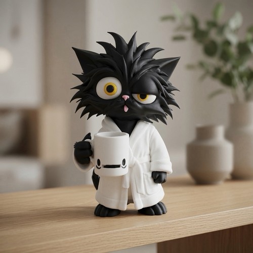 Grumpy coffee cat - grumpy, figur