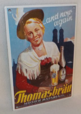 ++ Paulaner Werbeschild - Thomasbräu  - 25 x 17 cm Werbetafel ++