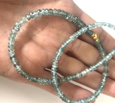 Gelbgold 750 / 18 K  blaues Zirkon Edelsteincollier , 43 cm