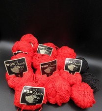 630g rote reine Baumwolle + 90g schwarze BW   WGM-Garn mercerisiert, gasiert