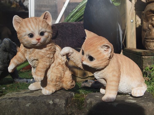 Katze deko figur - katze, rot