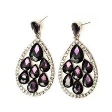 Ohrringe XXL Ohrhänger Hänger Chandelier Strass Zirkonia edles Design 3 Farben