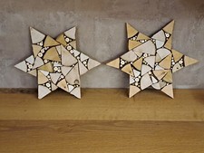 Holzscheiben Astscheiben Holzbild Bild Deko Stern Sterne Größe ca. 23cm  2er Set