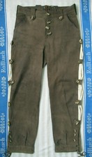 BRAUNE LEDERHOSE - BAVARIA - LANG - VINTAGE - BW 41 - 44 cm - SKANDAL - GR. M