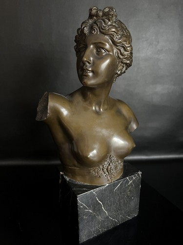 Antike bronze büste - bronze, skulptur