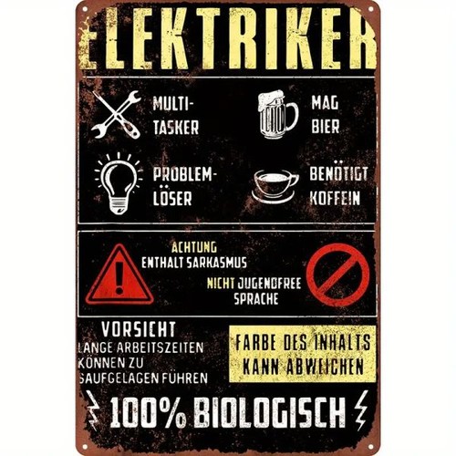 Blechschild elektriker - blechschild,
