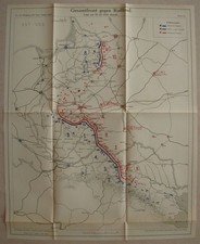 50c❚ alte Militärkarte , Goldap Suwalki Warschau Iwangorod Lemberg , Polen 1914