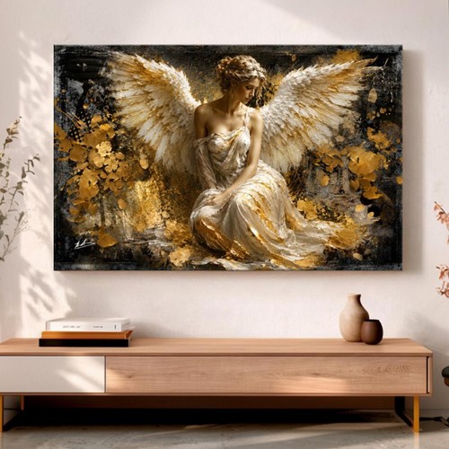 Gold engel wandbild xxl - gold,