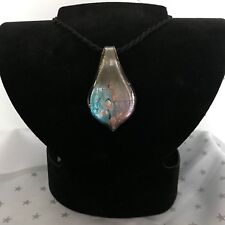 Glasanhänger aus europ.Glasmanufaktur mit Textil Kette