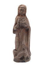 Antike holzfigur heilige agnes - holzfigur,