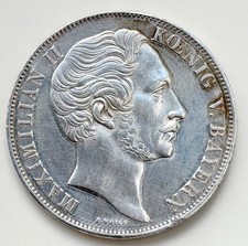 2 Gulden 1855 Bayern  Maximilian II Silber . Madonnensäule  AKS#168