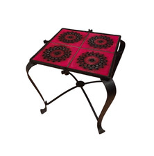 Blumenhocker Blumenständer Schmiedeeisen Fliese Vintage Blumenbank 60er 70er Rar