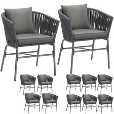 Stuhlset im Rope-Design Dicke Polster Gartenstuhl Balkonstuhl Terrassenstuhl