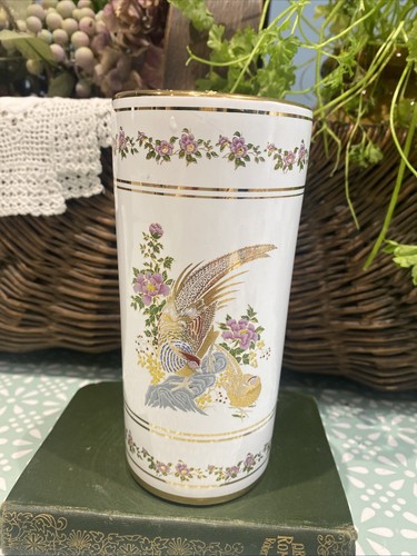 Pfauen neofitou vase 24k - vase, gold
