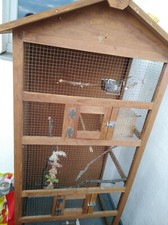 Schoene geräumige voliere1,58 m hoch, 0.65 m breit, 0,45 m tief, aus holz, handg