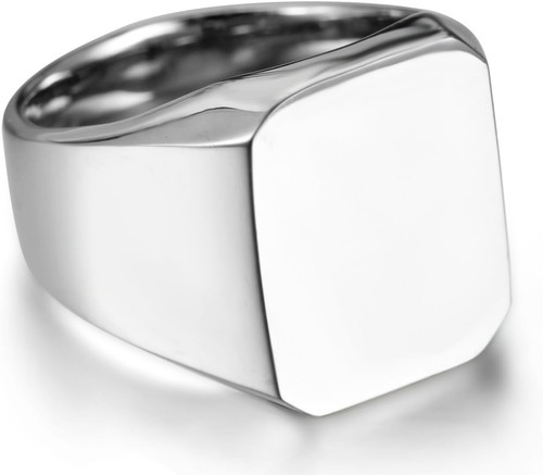 Herren ring edelstahl - herren, silber