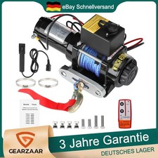 12V Elektrische Seilwinde 2041KG 4500LB Motorwinde Offroadwinde Synthetikseil