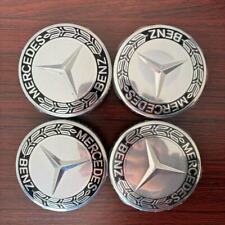 4 x Mercedes-Benz Nabendeckel Radnabenkappen Nabenabdeckung 75mm Schwarz/Chrom