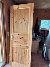 Landhausinnentür massiv Kieferholz,  mit Zarge Türblatt ca. 73x200, gebraucht