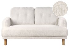 2-Sitzer Sofa Bouclé weiß
