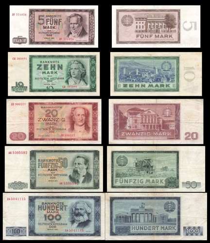 Orig ddr banknoten - banknoten, satz