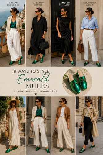 Mules smaragdgrün metallic - mules,