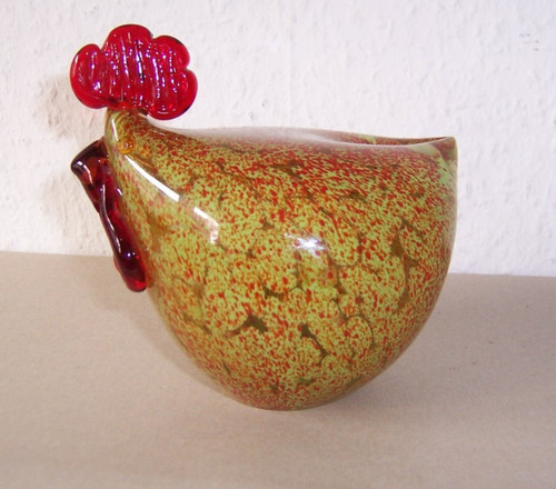Huhn hahn glas bunt - huhn, hahn;