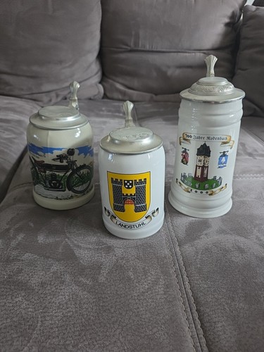 Bierkrug steinkrug zinndeckel - bierkrug,