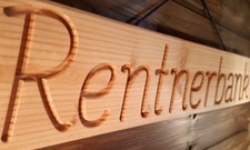 Rentnerbank holzschild - rentnerbank,